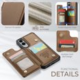 thumbnail image 4 of Allytechgroup Wallet Case for Samsung Galaxy S25 Edge with Credit Card Holder, [RFID Blocking] [Camera Screen Protection] PU Leather Magnetic Clasp Kickstand Shockproof Protective Case, Brown, 4 of 9
