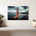 thumbnail image 2 of Elephant Stock Golden Gate Bridge Storm Clouds Wall Art - Horizontal Canvas Wall Art - Living Room Wall Decor - Architecture Canvas - Black And Red Decor - 12" x 8", 2 of 8