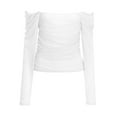 thumbnail image 6 of YFPWM 2022 Shirts for Women Business Casual Tops Bandana Tops Yoga Tops Dog Print Top Ruffled Tube Ruffle Tight Long Sleeve Mesh Tops, 6 of 7