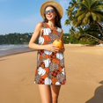 thumbnail image 3 of Fotbe Various Pumpkins Vestido de Verano sin Mangas para Mujer – Vestido Midi Línea A, Estilo Camiseta Floral, Vestido Playero Casual y Fluido, 3 of 7