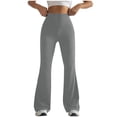 thumbnail image 2 of Endives 2025 Womens Flared Pants High Waist Leggings Regular Solid Color Pants Workout Yoga Pants Trousers, 2 of 5
