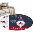 thumbnail image 2 of Independence Day Washable Round Area Rug 3 ft, American Flag Pentagram Dwarf celebration, Soft Non Slip Rugs Stain Repellent Indoor Felt Carpet for Living Dining Room Bedroom Home Office, 2 of 9