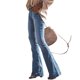 thumbnail image 4 of WILLBEST Pantalones Mujer Pantalones Vaqueros Acampanados de Moda para Mujer, Pantalones Vaqueros Elásticos, Cómodos E Informales, Pantalones de Cintura Alta de Color Sólido Con Estilo. Grande, 4 of 8