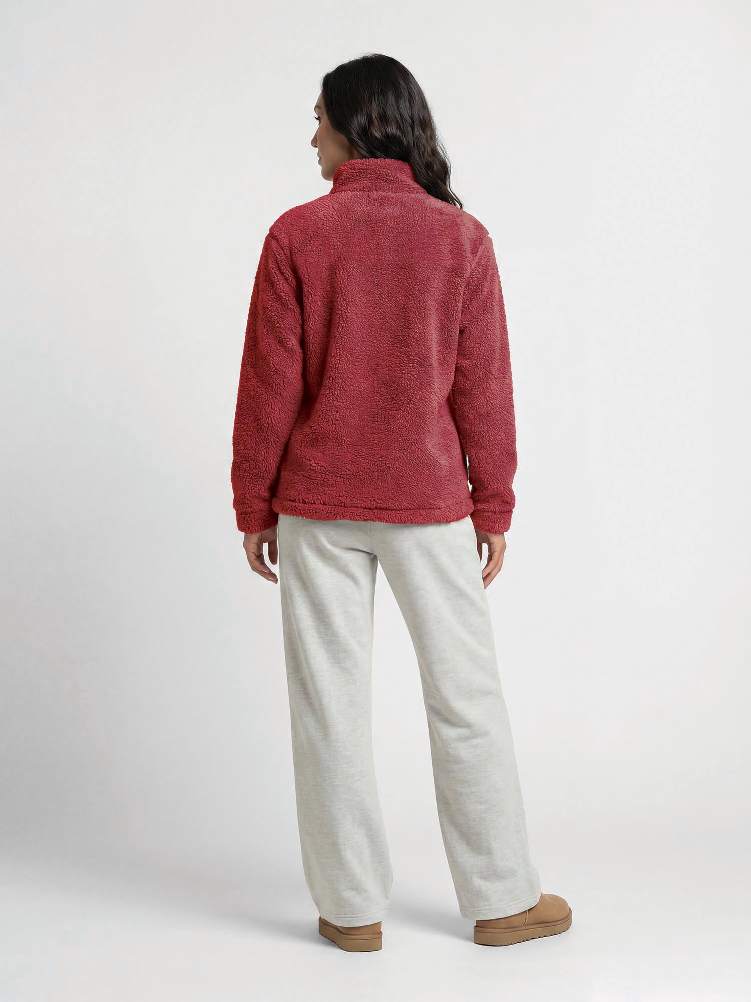 South Carolina Gamecocks Reebok Womens Relaxed Fit Qtr Zip Sherpa Pullover