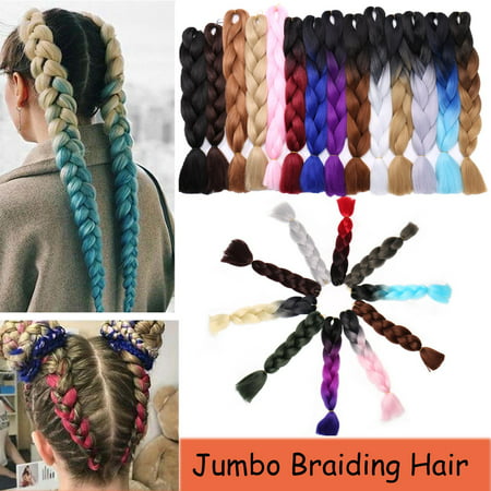 S-noilite 24 Inches Braiding Hair Ombre for crochet Hair Weave with Synthetic and Twist Braiding Hair Extensions dark blue/light (Best Hair Weaving In India)