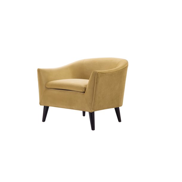 Lia MidCentury Barrel Accent Chair, Gold