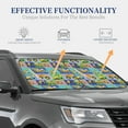 thumbnail image 4 of Kll Construction Machinery Windshield Sun Shade 2-Piece Foldable Car Front Window Sunshade For Most Sedans Suv Truck - Auto Sun Blocker Visor Protector Blocks Max Uv Rays - Medium, 4 of 7