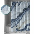 thumbnail image 3 of Marble Texture Shower Curtain Set ，Waterproof Fabric Shower Curtains Grey White Abstract Crack Modern Shower Curtains for Bathroom,Bathroom Decor 72"x84", 3 of 6