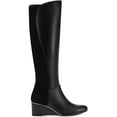 thumbnail image 3 of Alfani Womens Beverly  Leather Tall Wedge Boots, 3 of 5