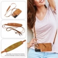 thumbnail image 6 of for Samsung Galaxy S22 PU Leather Back + TPU Frame Rugged Case, Classic 360 Rotating Ring Kickstand Card Slots Shoulder Strap Drop Protective Slim Fit Shockproof Phone Case Cover, Brown, 6 of 12