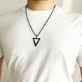 thumbnail image 4 of Stainless Steel Geometric Pendant Inverted Triangle Necklace for Men, BFF Necklace for 2, 4 of 6