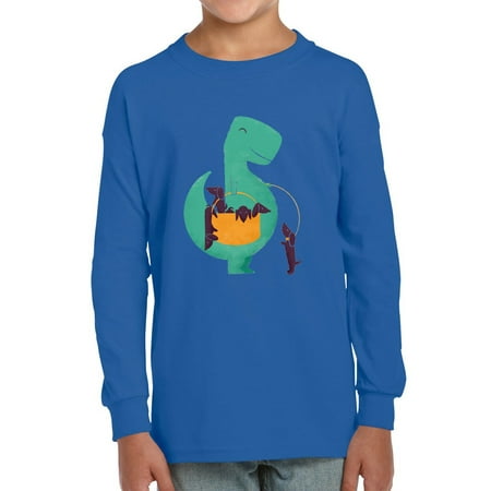 

Image Conscious Dinosaur With Puppies Long Sleeve Toddler -Jay Fleck Designs Unisex 5 Toddler