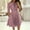 Pink, variant on MORTTIC Women's Crew Neck Zip-Front A-Line Half Sleeve Casual Midi Dress with Belt Pockets and Pleated Detail Pink，S
