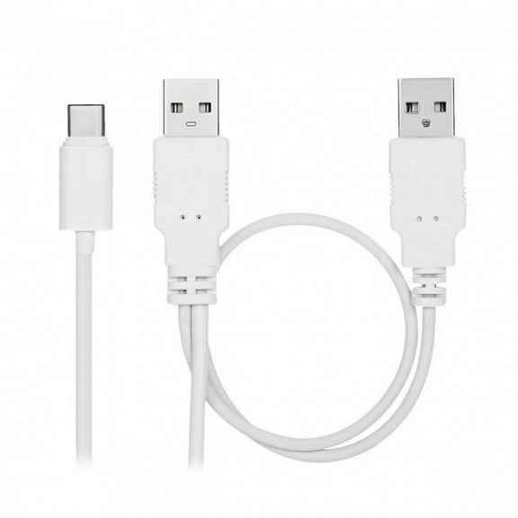 CY USB 3.1 Type C USB-C to Dual A Male Extra Power Data Y Cable for Cell Phone Hard Disk