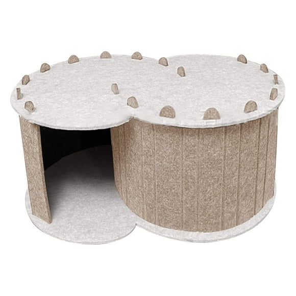 Lit Tunnel pour Chat Tricoté DIY pour Intérieur et Repos Tunnel de Jeu Polyvalent avec Tapis de Sieste Détachable pour Chats et Petits