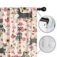 thumbnail image 4 of Blackout Kids Curtains,Schnauzer Dog and Flower Floral Childrens Insulated Curtains Set Of 2,Bedroom Essentials,Toddler Room Decor 52x63in(132x160cm), 4 of 4