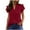 Wine., variant on Agkizg Women's Summer V Neck Short Sleeve Blouse Solid Color Double Layer Ruffle Sleeve Casual Loose Top