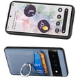 thumbnail image 4 of Allytech Wallet Case for Google Pixel 6 Pro, Weave Texture TPU Cards Holder Ring Holder Kickstand Shockproof Anti-Scratch Bumper Back Cover Case for Google Pixel 6 Pro - Blue, 4 of 13