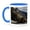 Blue/White, variant on 3drose, Usa, California, La Jolla. Baby Sea Lion on Sand., 11oz Two-tone Yellow Mug