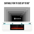 thumbnail image 6 of Oneinmil Fireplace TV Stand with 36” Electric Fireplace, Entertainment Center for TVs up to 90", LED Lights Entertainment Center, TV Console, White, 6 of 11