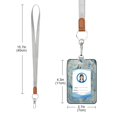 thumbnail image 3 of PU Leather Badge Holder ID Badge Holder with Lanyard for Cards & Credentials Delicate Dragonflies Pattern, 3 of 6
