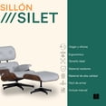 thumbnail image 2 of Mubson Sillon Lounge con Ottoman De Piel Genuina Silet Blanco, 2 of 5