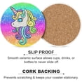 thumbnail image 6 of SKYSONIC Round Drink Coasters 1 Pcs Unicorn in Pastel Sky with Rainbow Absorbent Ceramic Coaster with Cork Base for Coffee Cups Housewarming Gift for Home Decor, 6 of 6