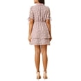 thumbnail image 3 of MODA NOVA Junior's Short Sleeve  Half Placket Drawstring Layered Shirt Dress, 3 of 5