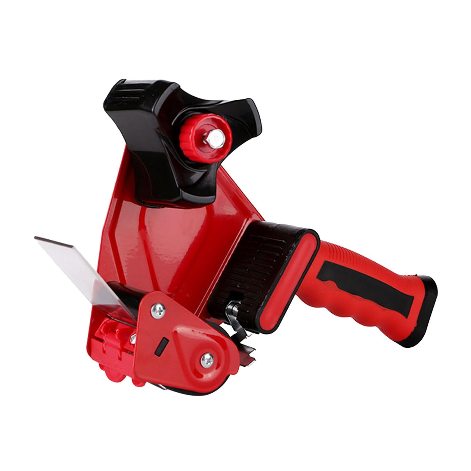 koolsoo Package Tape Dispenser Handheld Easy to Use Seal Packing Dispenser Roll Tape Cutter Dispenser for Moving Shipping Home Office , Black and Red