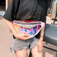 thumbnail image 3 of Transparent Waist Bag Waterproof Mini Fanny Pack Iridescent Belt Bag with Adjustable Strap for Women Men Travel Fitness Outdoor Use, 3 of 8