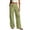 Green, variant on Women's Elegant High Wlex Pleated Wide Leg Pants For Casual Everyday Wear Flat Front Elastic Waist Breathable Easy Comfort Peg Pants with Tie