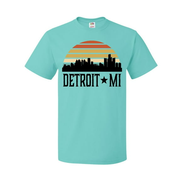 Inktastic Detroit Michigan Skyline Retro T-Shirt