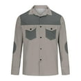 thumbnail image 4 of ZCFZJW Men's Western Cowboy Shirts Big and Tall Regular Fit Classic Long Sleeve Pearl Snap Casual Color Block Button Stretch Work Shirts with Two Chest Pockets Gray XXXL, 4 of 5