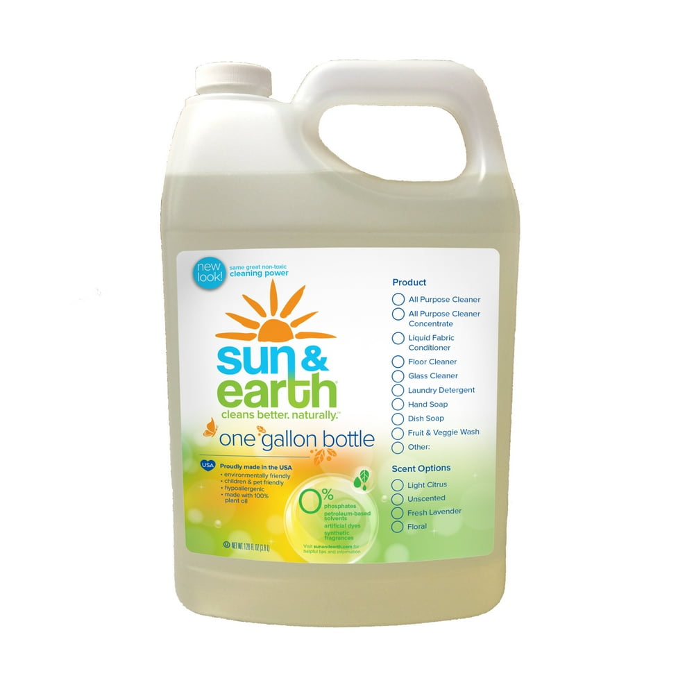 Sun & Earth Dish Soap, Unscented, 128 Fl Oz