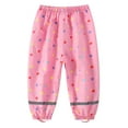 thumbnail image 2 of Loopsun Boys Girls Rain Pants, Children's Flat Waisted Four Season Thin Rain Pants Waterproof Pants Pink 10-12 Years, 2 of 3