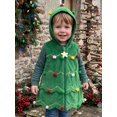 thumbnail image 5 of RUINIXCW Toddler Baby Girl Christmas Tree Costume Kids Fall Winter Warm Vest Jacket Little Girl Boy Star Pompom Sleeveless Zipper Hoodie Jacket Coat, 5 of 10