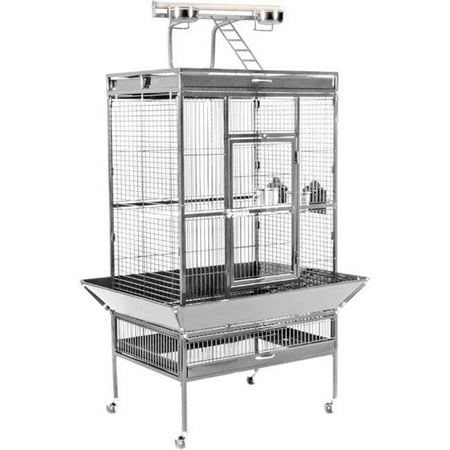 UPC: 0048081315330 | Prevue Pet Products 3153W 30 in. x 22 in. x 63 in. Wrought Iron Select Cage – Pewter