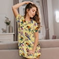thumbnail image 3 of Fotbe Bright Birds Bata de Dormir para Mujer con Estampado, Camisón de Algodón de Manga Corta, Ropa de Dormir Casual, 3 of 6