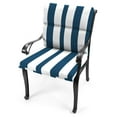 thumbnail image 2 of Jordan Manufacturing 45.5" x 23" Awning Navy Stripe Rectangular Outdoor Chair Cushion with Ties, 2 of 10