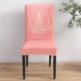 thumbnail image 5 of Chair Covers for Dining Room Set of 4,Christmas Gold Stripe Tree Stretch Seat Protector Removable Washable Chairs Slipcovers for Kitchen Banquet Wedding Hotel,Xmas Trees on Pink, 5 of 6
