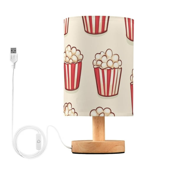 Cartoon Popcorns Table Lamp for Desk Nightstand Lamp with USB Modern Gifts for Bedroom Living Room Kids Room
