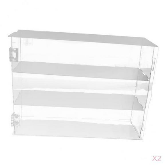 Cubo de la Caja de la demostración de la Vitrina a prueba de polvo 2pc para figuras del estallido de amiibo funko Sunnimix Estuche de exhibición de acrílico