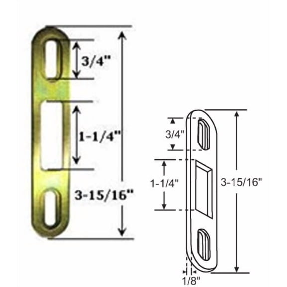Sliding Glass Patio Door Keeper, 3-15/16" Height