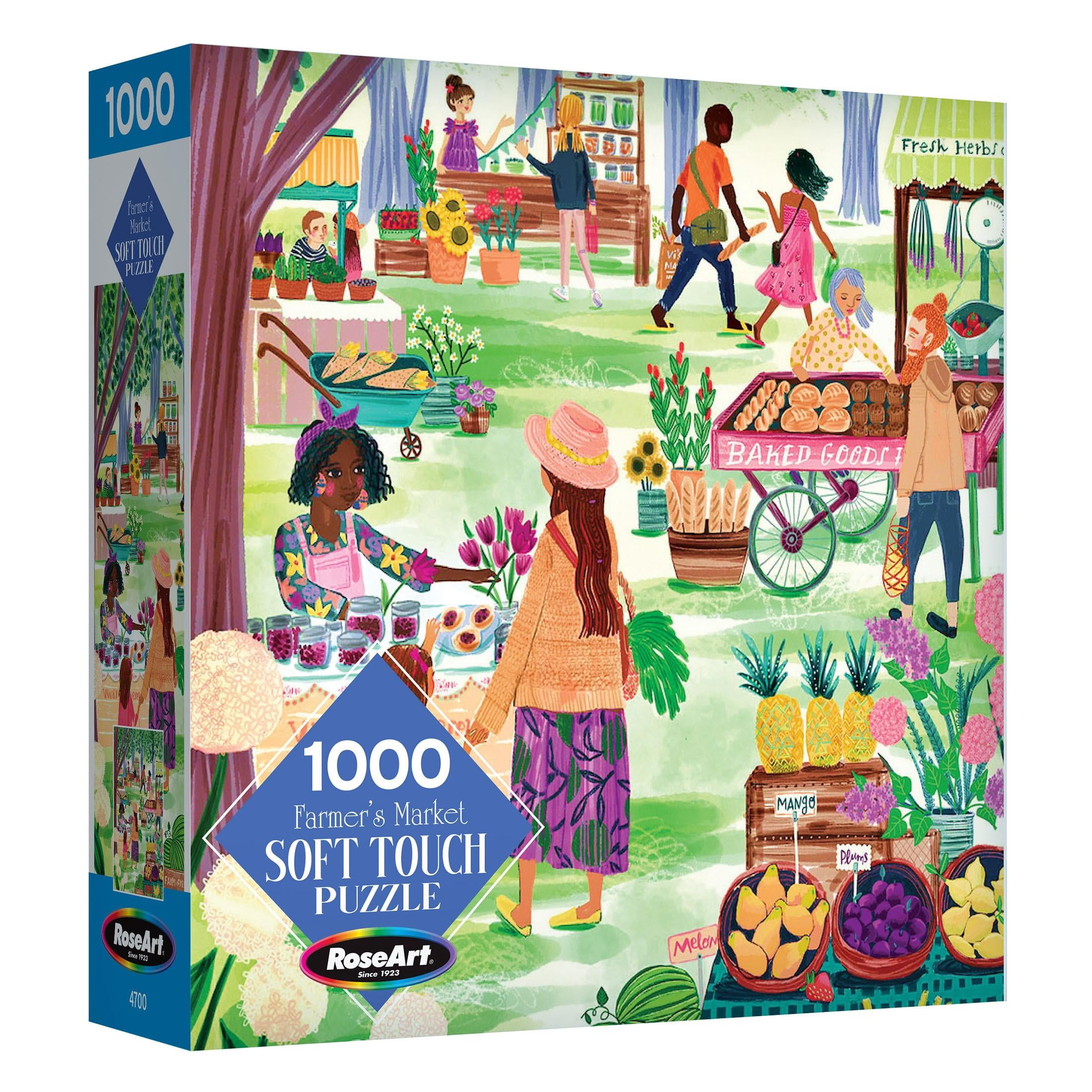 RoseArt Soft Touch 1000-Piece Farmer's Market Adult Interlocking Jigsaw Puzzle