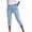 Light Blue, variant on Bloomae Capri Suit Pants for Women High Waisted Pull On Elastic Waist Dressy Casual Stretchy Capris Trousers Work Business Pants with Pockets Pink M