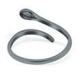 thumbnail image 3 of Black Tone, Simulated Cubic Zirconia Size-7 Petite Dainty Snake Ring Band 925 Sterling Silver, 3 of 7