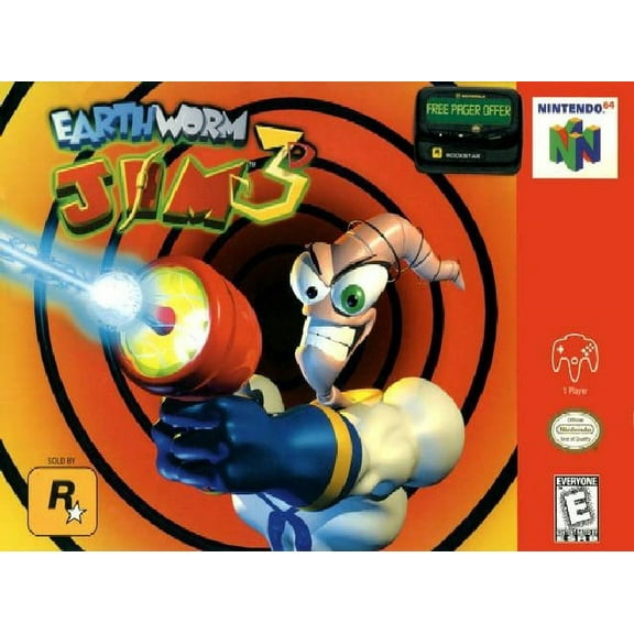 Restored Earthworm Jim 3D (Nintendo 64, 1999) Video Game (Refurbished)