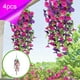 thumbnail image 1 of Plantas colgantes artificiales - enredaderas de 4 enredaderas con hojas realistas para la decoración de paredes y balcones, 76 cm de hiedra falsa verde, 1 of 6