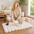 thumbnail image 4 of Plush Fluffy Area Rug, White Room Decor, Cute Room Decor, Floor Decor for Living Room, 20X15 Inch Soft Bubble Textured Non-Slip Mat for Indoor Use, 4 of 5