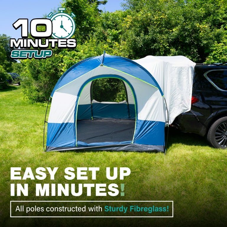 Universal SUV Camping Tent with Large Awning, Waterproof Car Tent, Up to  4-Person Sleeping Capacity Camping Accessories, Easy Setup for Backpacking